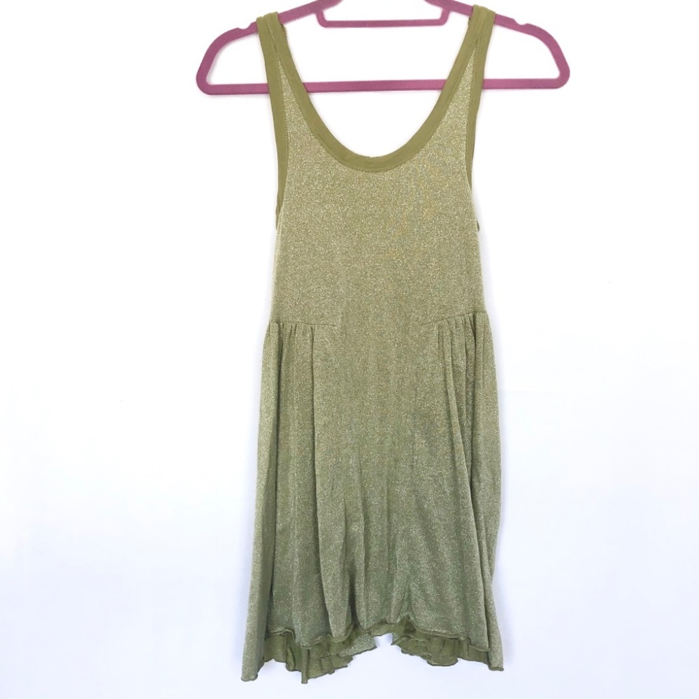 Free People Beach Green Shimmer Tank Dress